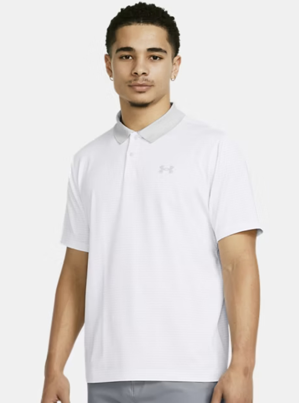 Under Armour Men's 2XL UA Matchplay Grey/White Stripe Polo T-Shirt OS17-30